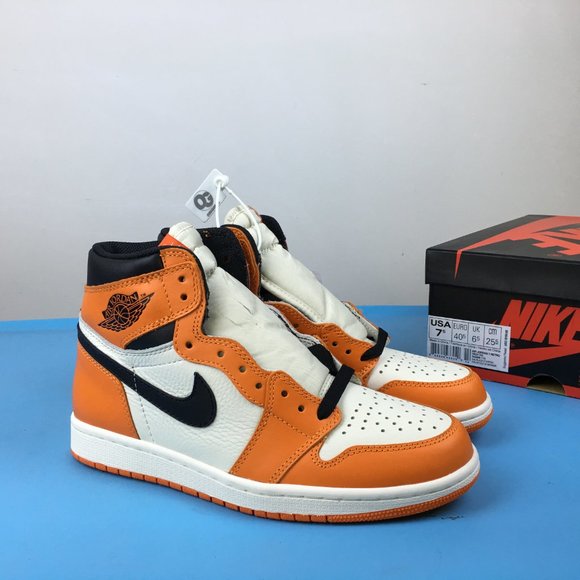 Air jordan 1 AJ orange white button shoes main image 5